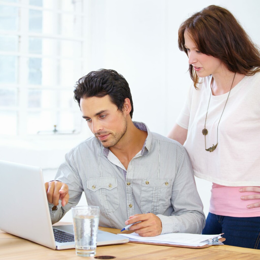 Business people planning to launch website